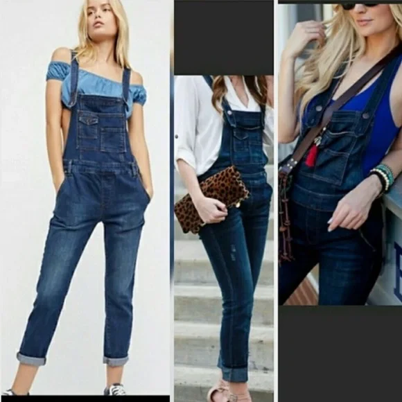 Free People medium Blue Jean Overalls - Picture 3 of 15
